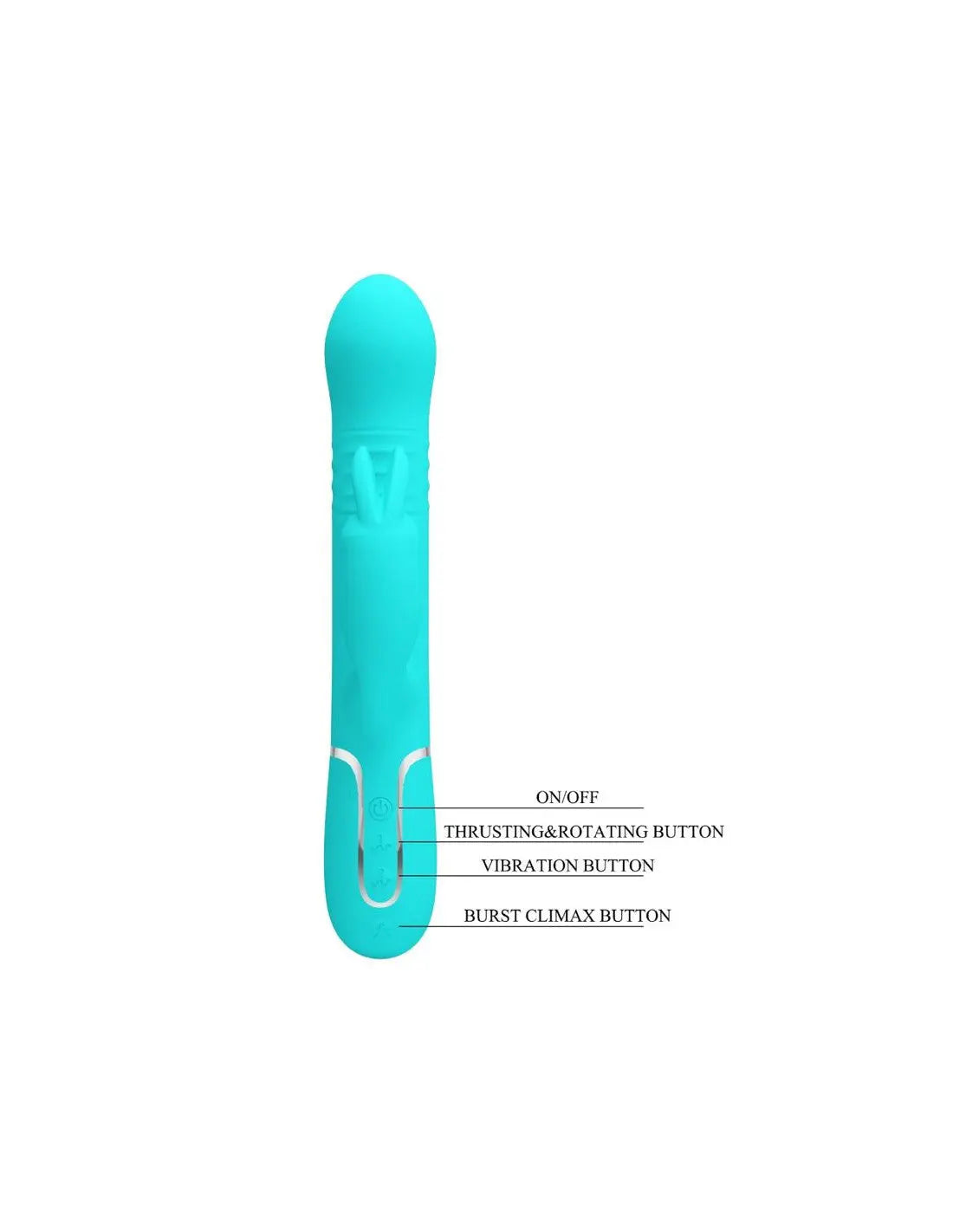 Coale Rabbit Vibrator Pearls - Turquoise – body-safe materials | Fu'Cha Exotics