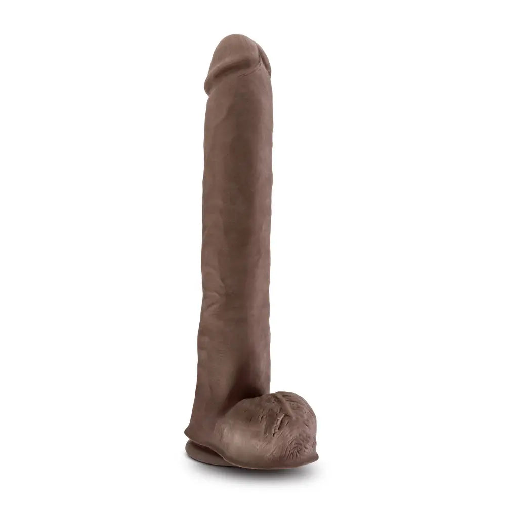 Au Naturel - Daddy - 14 Inch Sensa Feel Dual Density Dildo - Chocolate – body-safe materials | Fu'Cha Exotics