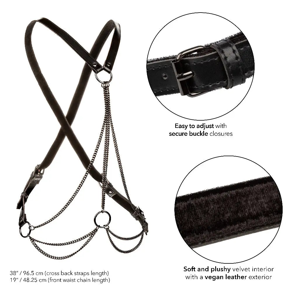 Euphoria Collection Plus Size Multi Chain Harness - Black – body-safe materials | Fu'Cha Exotics