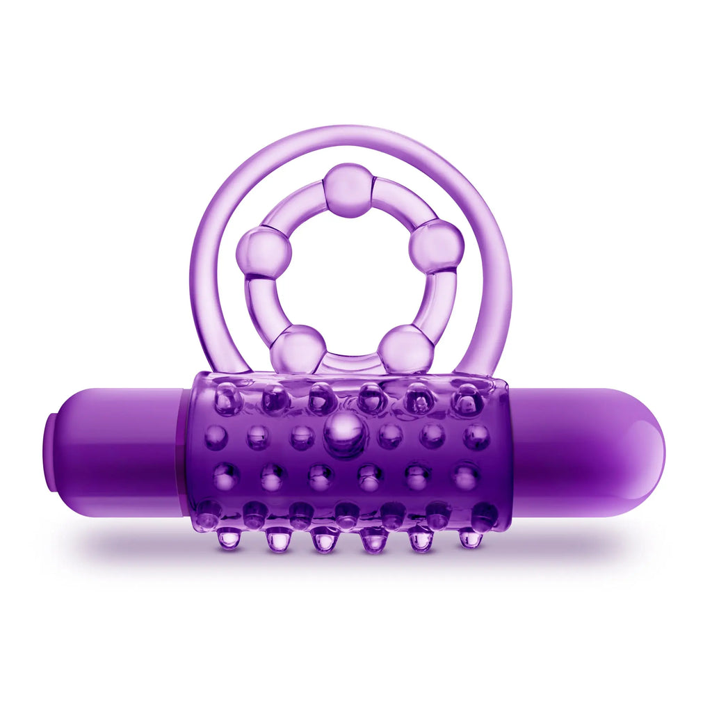 Play With Me - the Player - Vibrating Double Strap Ring - Purple – body-safe materials | Fu'Cha Exotics