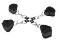 5-piece hogtie set with black padded restraints and silver metal chain links