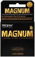 Trojan Magnum lubricated latex condoms, 3-pack, large size box