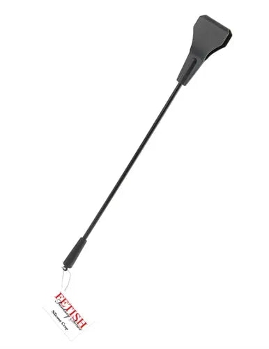 Silicone crop with black handle and paddle-style striking tip
