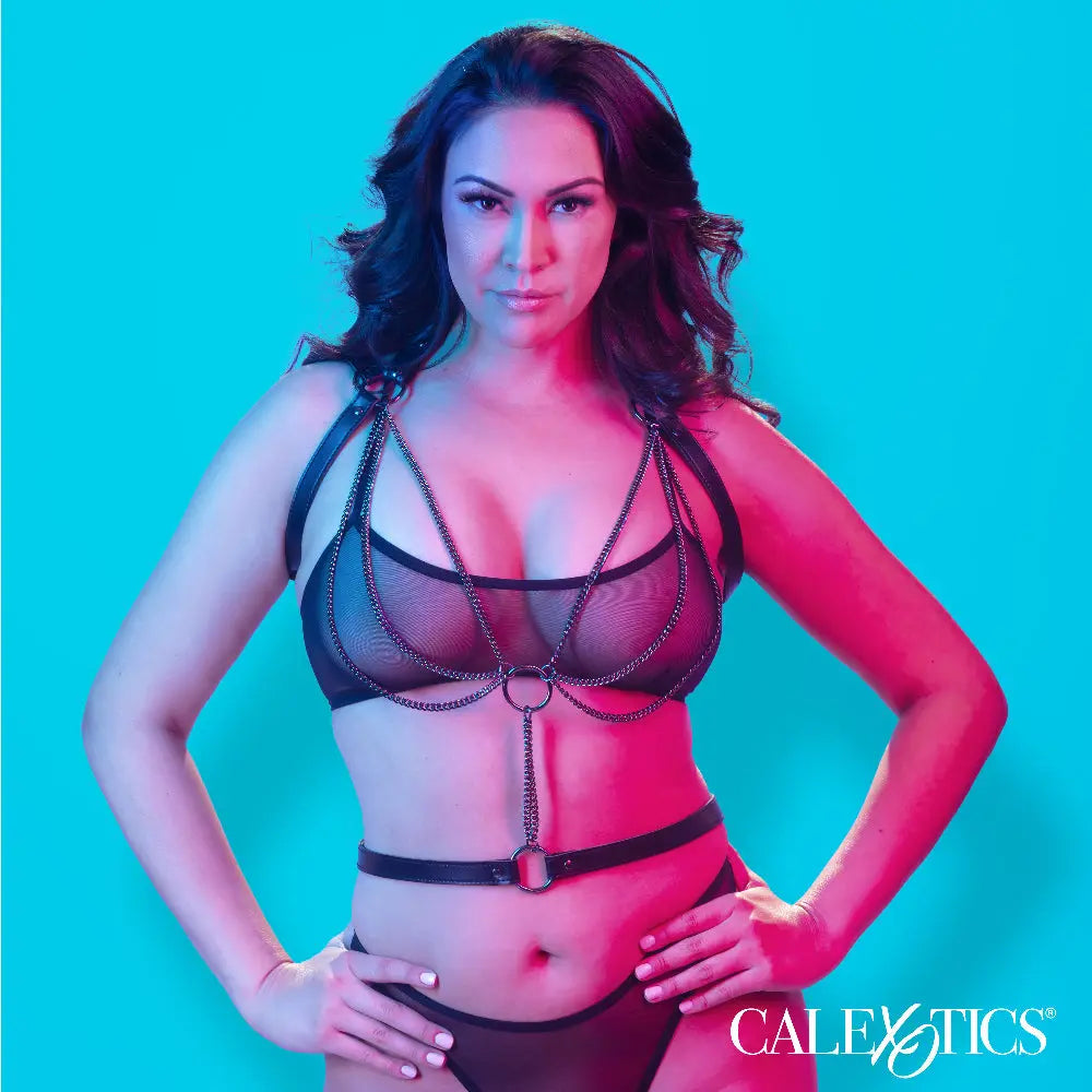 Euphoria Collection Plus Size Multi Chain Halter - Black – body-safe materials | Fu'Cha Exotics