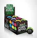 Pocket Pool 12-piece display set with colorful ball-style packs and round case