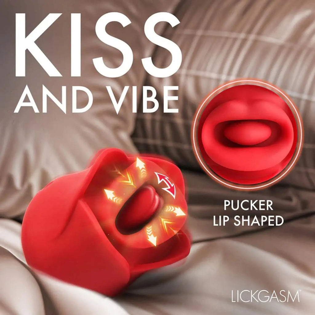 Sweet Kiss Kissing & Vibrating Clitoral Stimulator - Red – body-safe silicone USB-rechargeable | Fu'Cha Exotics