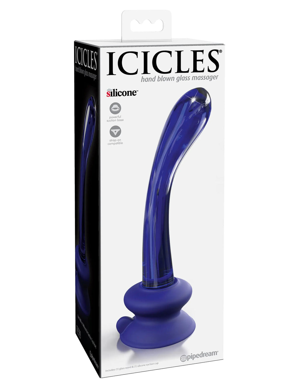 Icicles No. 89 - With Silicone Suction Cup - Blue – body-safe materials | Fu'Cha Exotics