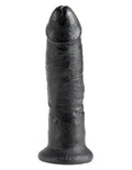 Black realistic cock dildo with textured base and ridged shaft