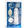 Clear pliable penis pump with soft gel grip and reduction ring
