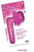 Pink party squirt gun toy with ball grip handle, retail package shown