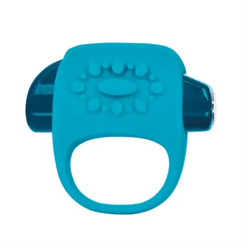 Robin's egg blue key fob with paw print embossing