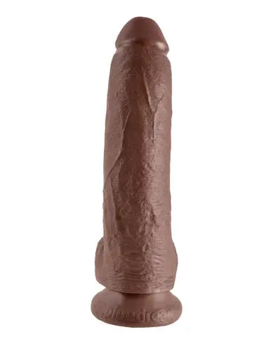 King Cock 9-Inch Cock With Balls - Brown – body-safe materials suction stimulation | Fu'Cha Exotics