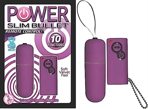 Purple bullet remote control with handheld remote and keychain cord