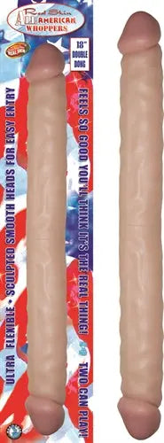 Flesh-colored double-ended dildo, 18 in long