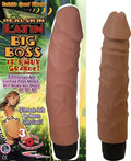 Real Skin Latin Big Boss silicone sex toy, brown, tapered tip, flared base.