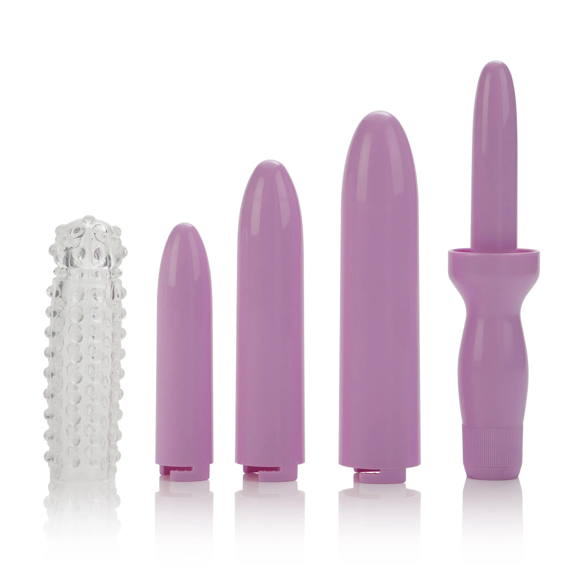 Dr. Laura Bernam Dilators - Set of 4 Locking Sizes Plus Sleeve - Purple – body-safe materials | Fu'Cha Exotics