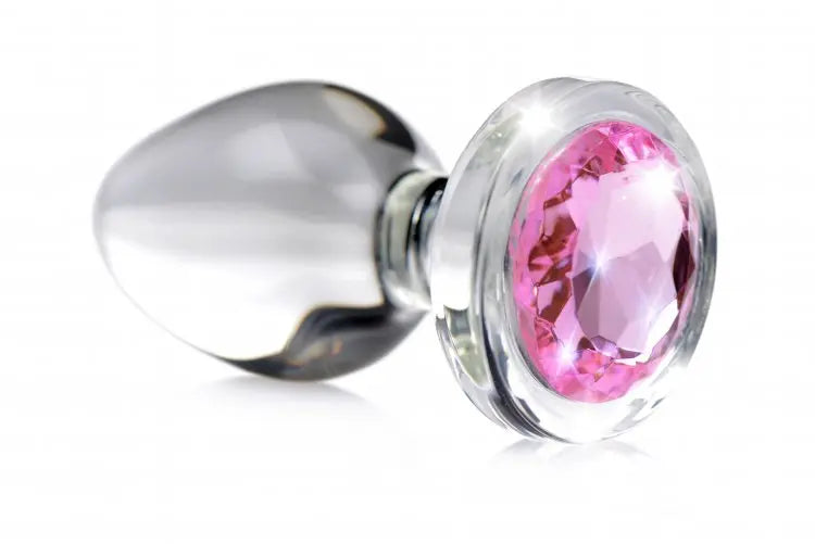 Pink Gem Glass Anal Plug - Small – borosilicate glass | Fu'Cha Exotics