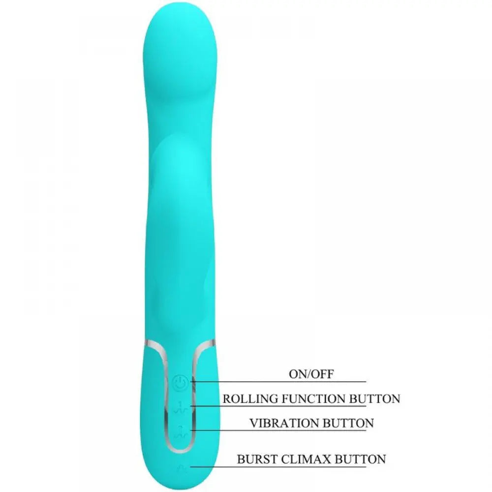 Falin Rabbit Vibrator Pearls - Turquoise – body-safe silicone fully waterproof | Fu'Cha Exotics