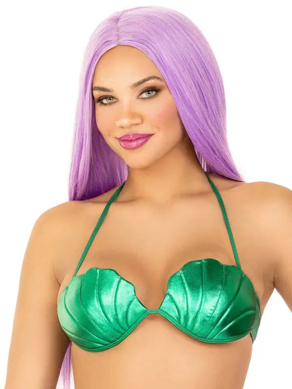Mermaid Shell Bra Top - Medium - Green – body-safe materials | Fu'Cha Exotics