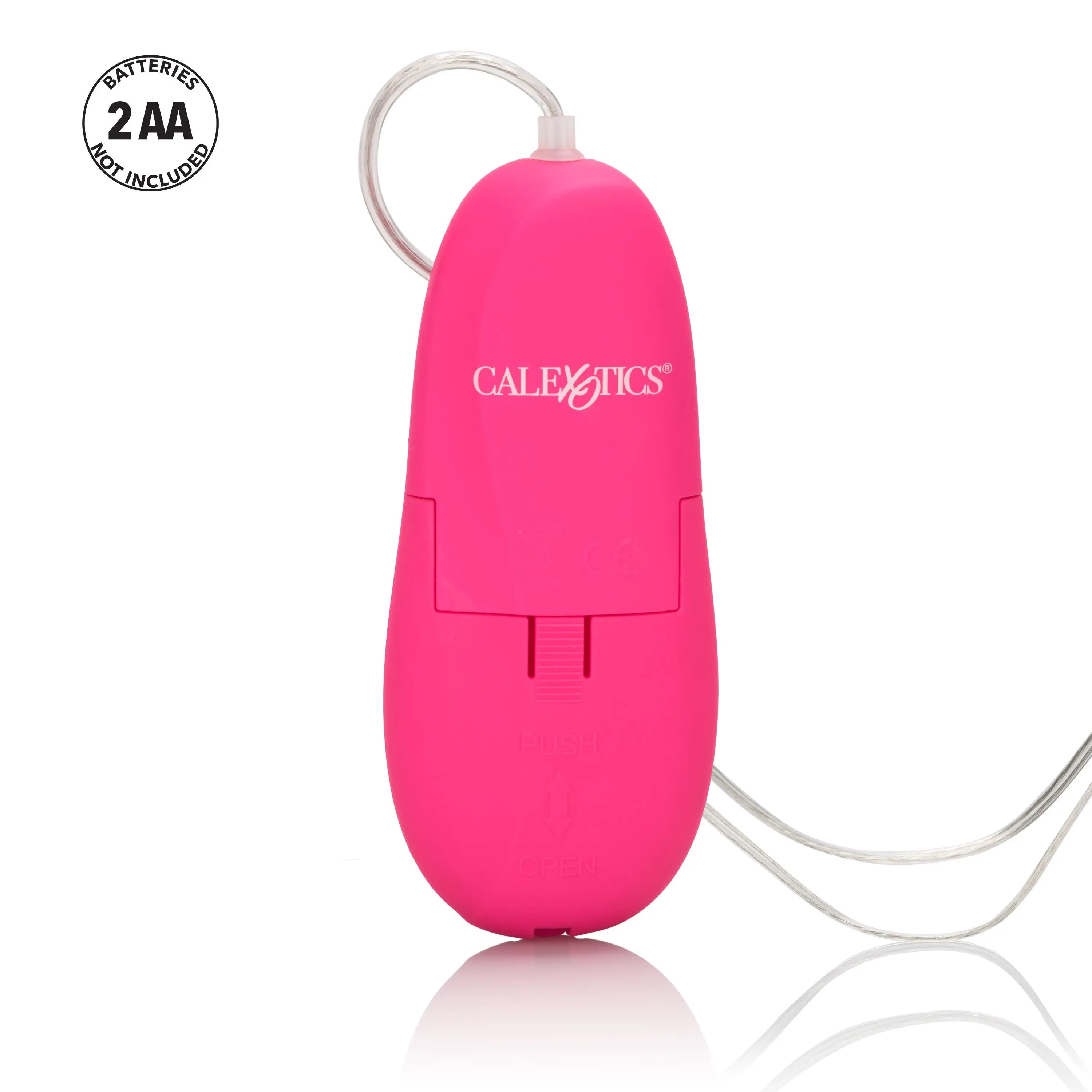 Pink vibrating heated nipple teaser device with cable, oval handheld body