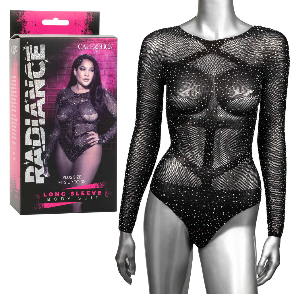 Radiance Long Sleeve Body Suit - Queen - Black – nylon | Fu'Cha Exotics