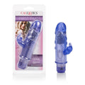 CalExotics bunny teaser vibrator, purple translucent silicone with ribbed grip