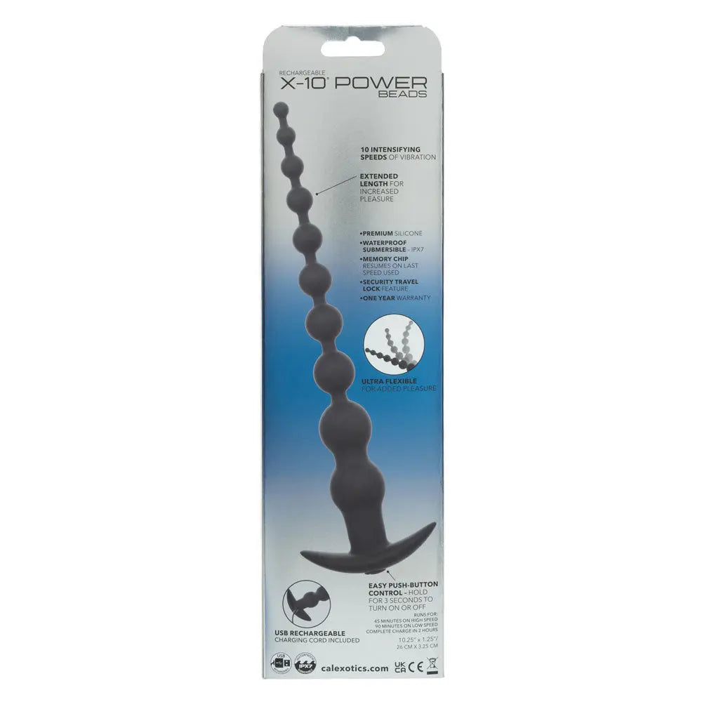 Rechargeable X-10 Power Beads - Black – body-safe silicone USB-rechargeable | Fu'Cha Exotics