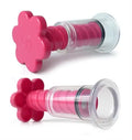 Pink nipple suction set with two suction cups and clear plastic cylinders