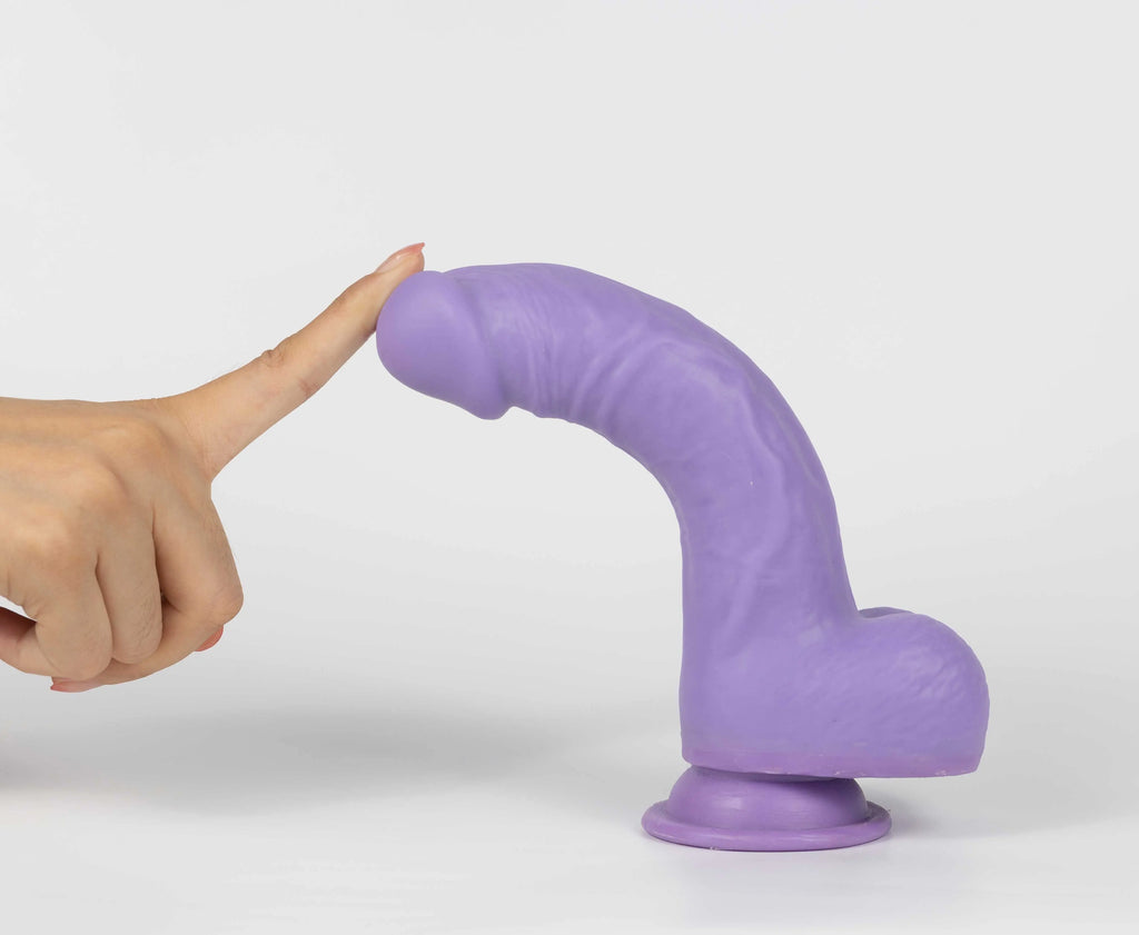 Real Skin Mr. Lavender 7.5" Dual Layer Dildo – body-safe materials | Fu'Cha Exotics