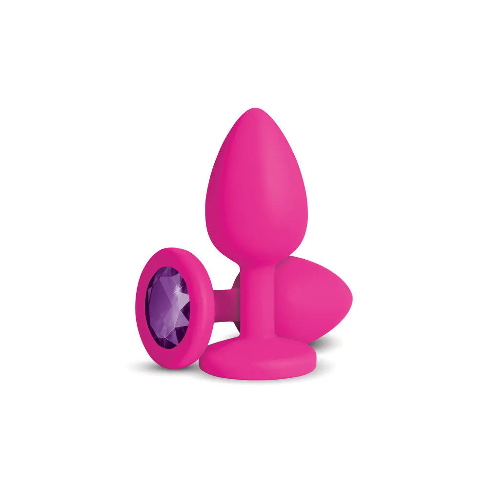 Gemma Purple Gem Pink Silicone Plug - Small – body-safe materials | Fu'Cha Exotics