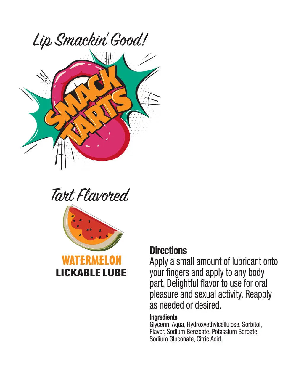 Smack Tarts 2oz Lickable Flavored Lubricant - Watermelon – body-safe materials | Fu'Cha Exotics