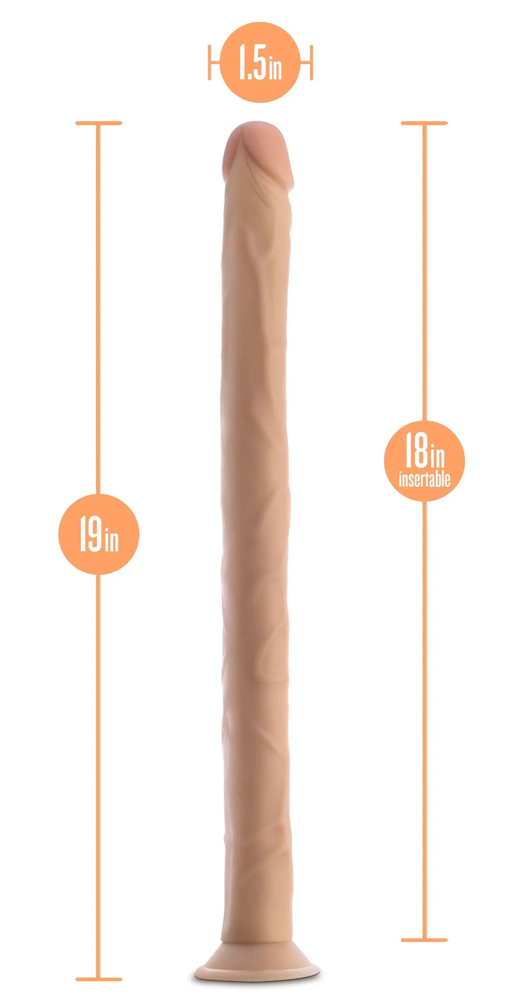 Dr. Skin - 19 Inch Dildo - Beige – body-safe materials | Fu'Cha Exotics