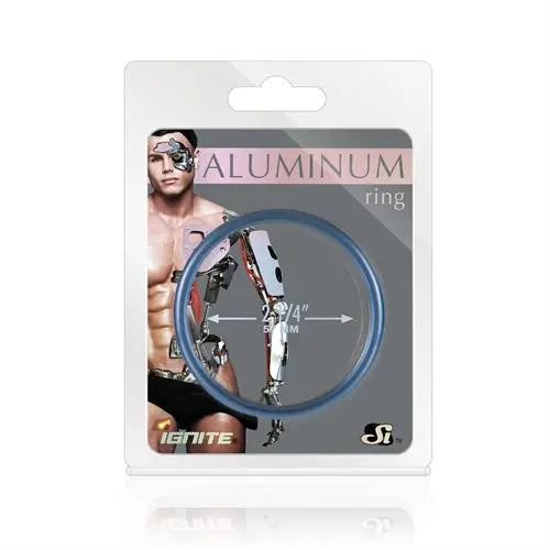 Cobalt blue aluminum ring, 2.25-inch diameter.