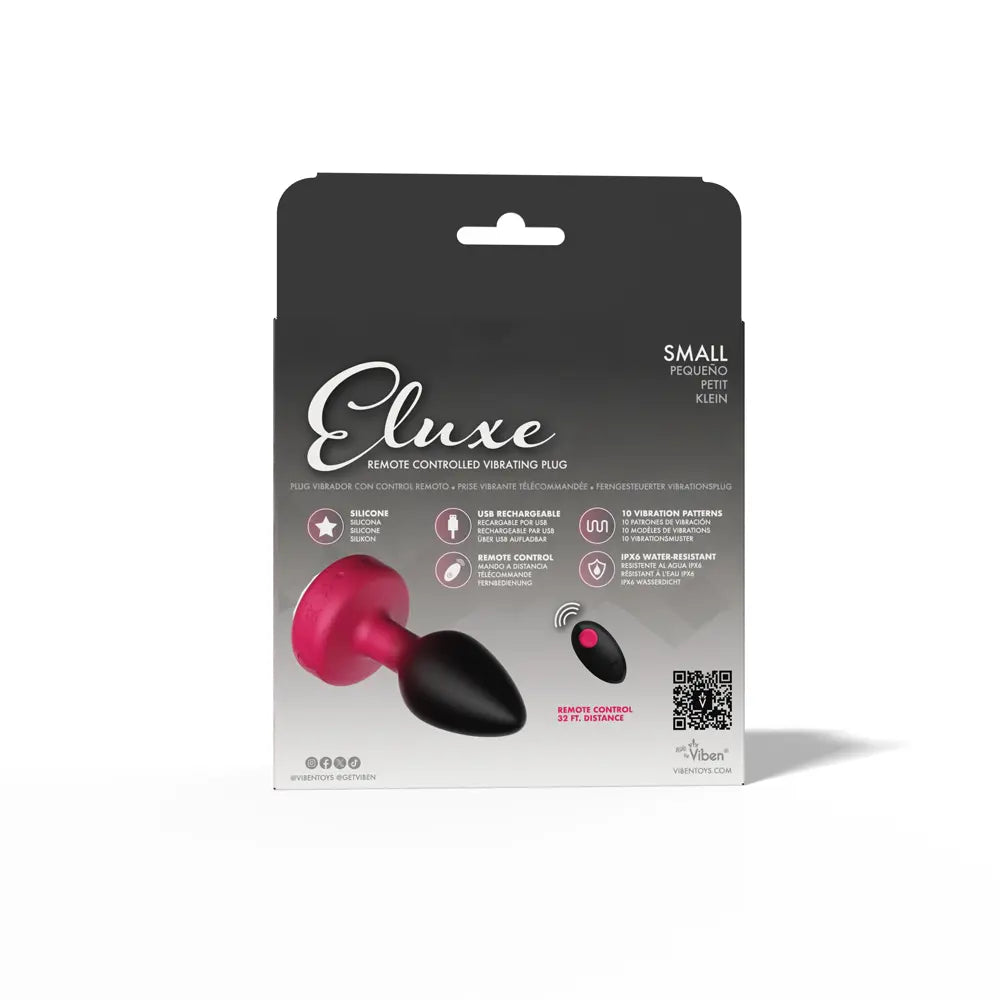 Eluxe Vibrating Clr Gem Rbyombre Plug Sm With Remote – body-safe materials | Fu'Cha Exotics