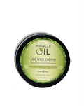 Tea tree miracle oil creme jar, green label, black lid