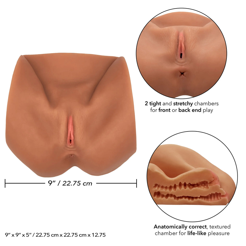 Stroke It Life-Size Pussy - Brown – body-safe materials fully waterproof | Fu'Cha Exotics