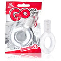 Clear plastic vibe ring with circular frame and textured grip