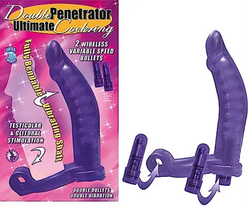 Double Penetrator Ultimate Cockring-Purple – body-safe materials fully waterproof | Fu'Cha Exotics