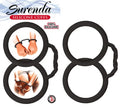 Black silicone cuffs with loop straps, set of 2