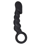 Black anal trainer with circular ring handle