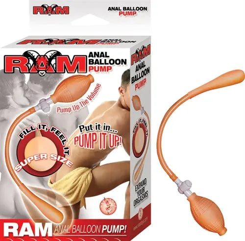 RAM anal balloon pump with orange bulb and attached tube