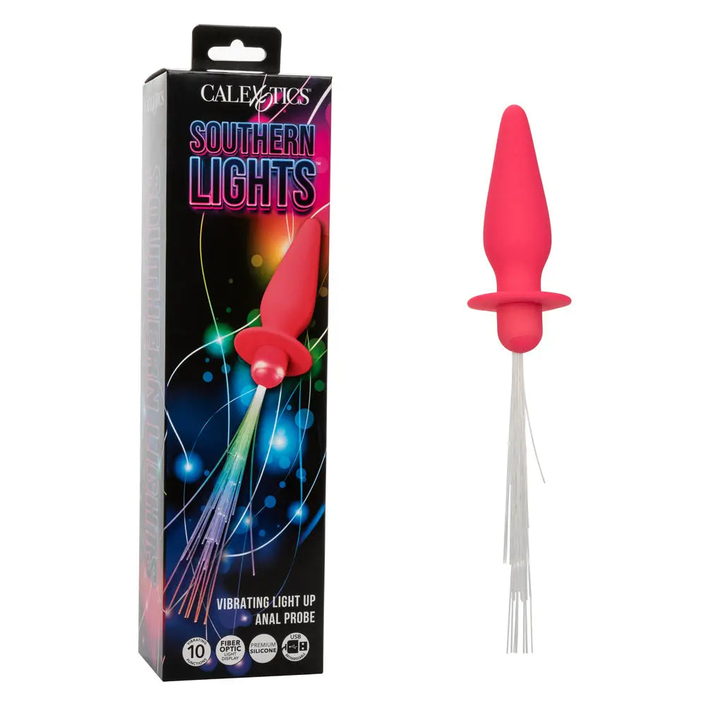 Southern Lights - Vibrating Light Up Anal Probe - Pink – body-safe materials | Fu'Cha Exotics