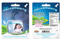 Peckermints blister card for penis-shaped breath mints, with nutrition facts panel