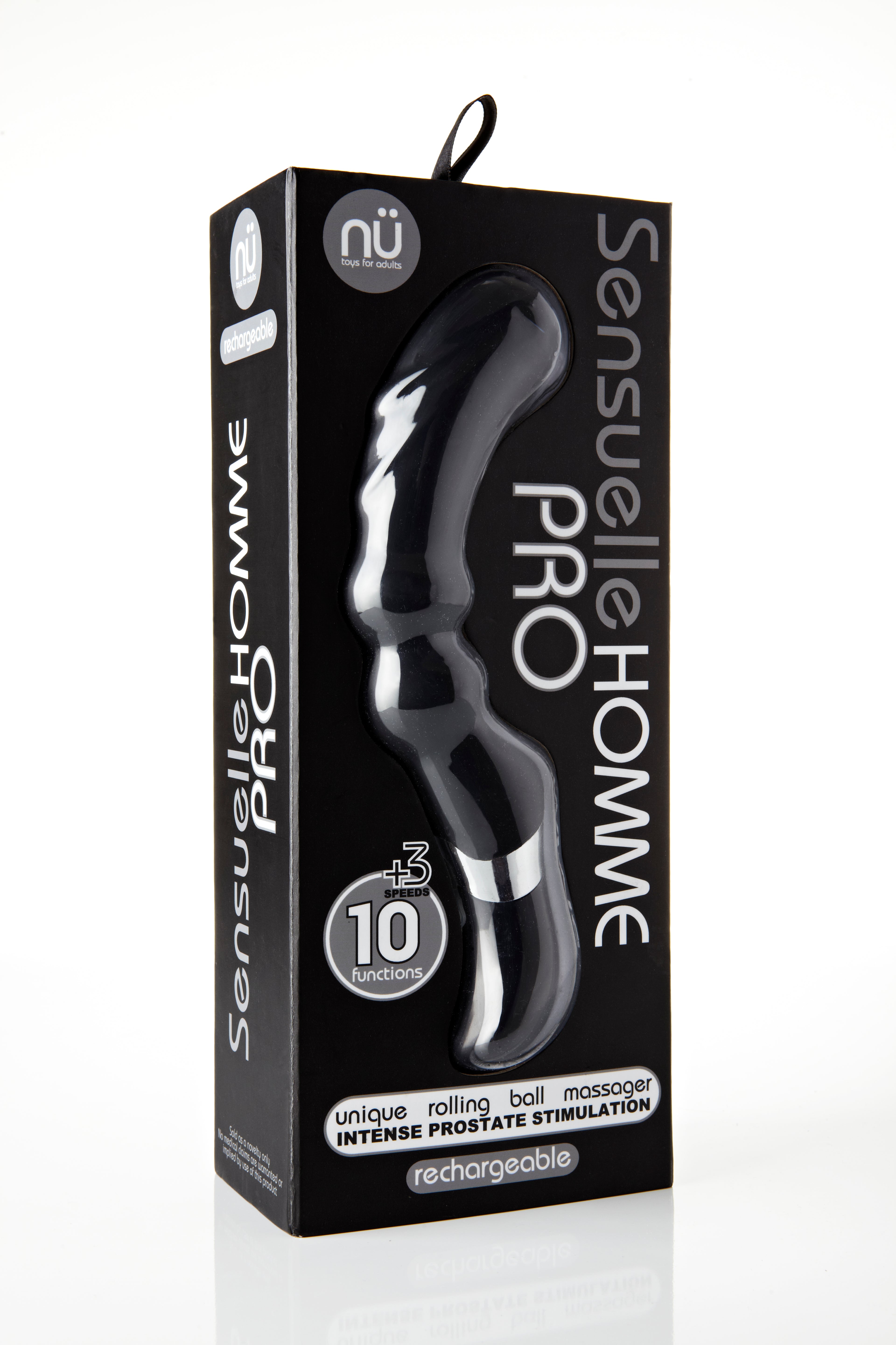 Sensuelle Homme Pro 10 Function 3 Speed Massager - Black