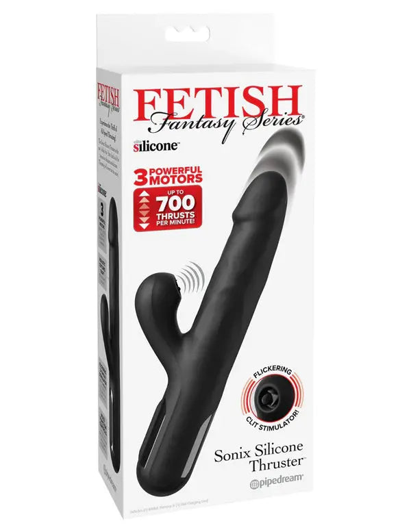 Fetish Fantasy Series Sonix Silicone Thruster - Black – body-safe silicone thrusting action | Fu'Cha Exotics
