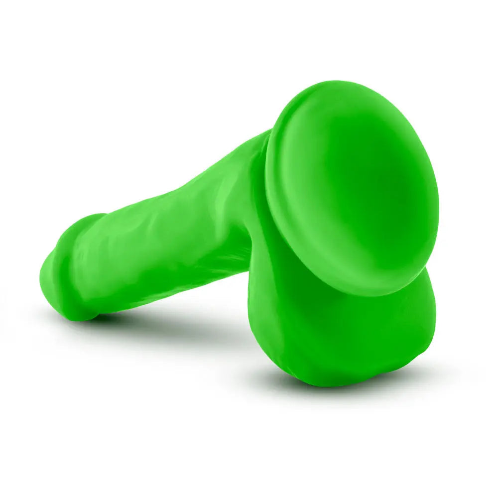 Neo - 6 Inch Dual Density Cock with Balls - Neon Green – body-safe materials | Fu'Cha Exotics