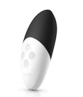 Siri 2 black and white oval smart device with circular control buttons