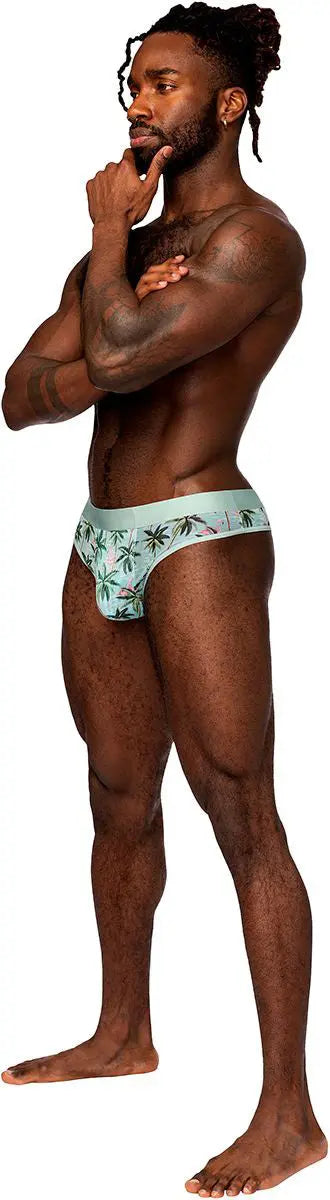 Sheer Print - Sheer Thong - Small/medium - Flamingo – body-safe materials | Fu'Cha Exotics