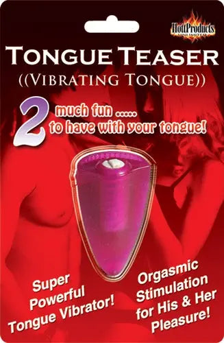 Magenta Tongue Teaser vibrating tongue vibrator in retail blister pack