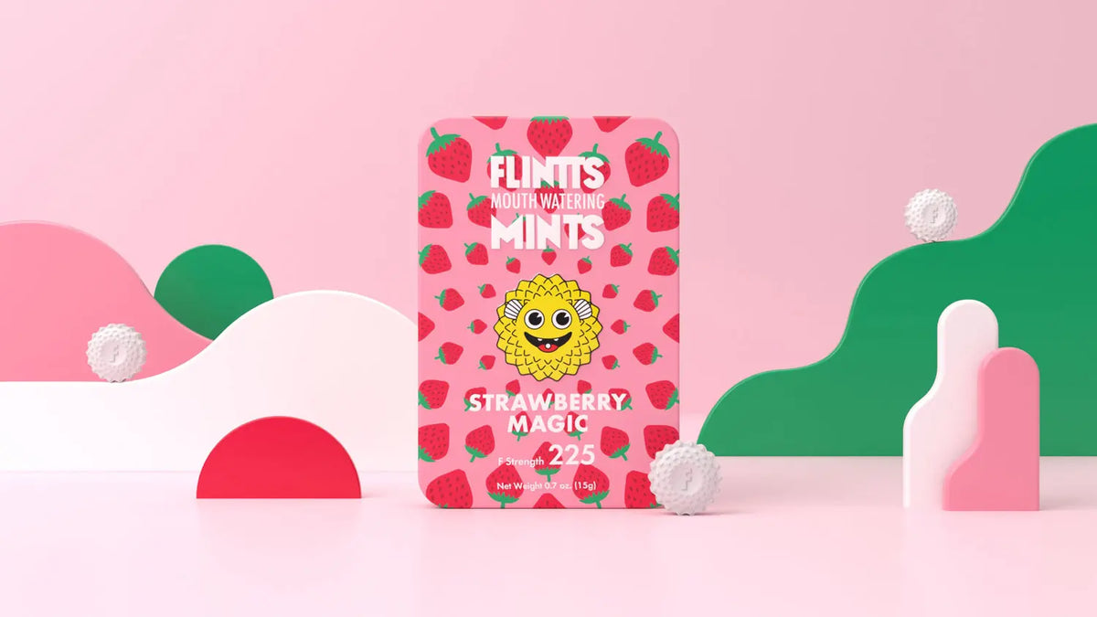 Flintts Mouth Watering Mints Strawberry Magic - F-Strength 225 – body-safe materials | Fu'Cha Exotics